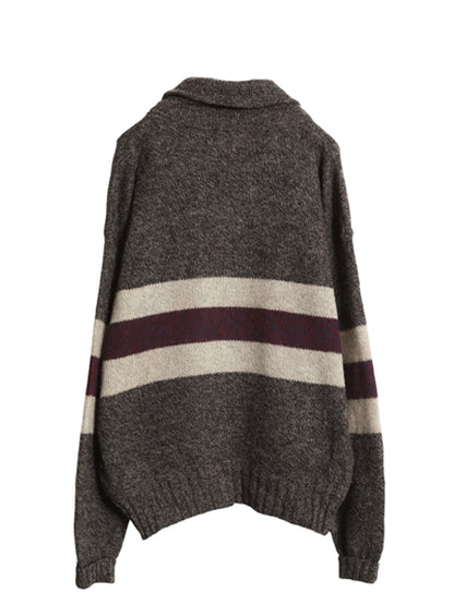 90s USA製 エディーバウアー ショールカラー ボーダー ウール ニット セーター メンズ L / 古着 オールド 黒タグ アウトドア プルオーバー 