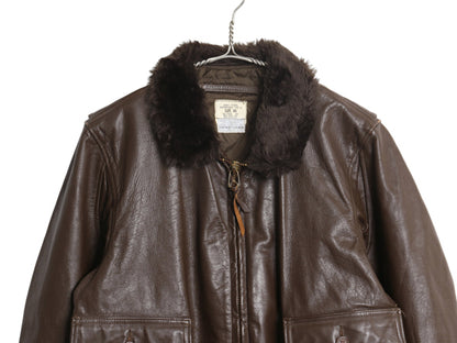  70s ★ 米軍実物 USN G-1 フライト ジャケット 46 メンズ XL 程/ 古着 ヴィンテージ NAVY 軍物 革ジャン ミリタリー ボンバー 本革 レザー