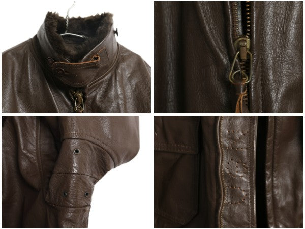  70s ★ 米軍実物 USN G-1 フライト ジャケット 46 メンズ XL 程/ 古着 ヴィンテージ NAVY 軍物 革ジャン ミリタリー ボンバー 本革 レザー