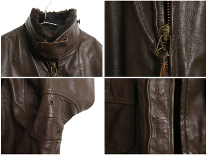  70s ★ 米軍実物 USN G-1 フライト ジャケット 46 メンズ XL 程/ 古着 ヴィンテージ NAVY 軍物 革ジャン ミリタリー ボンバー 本革 レザー