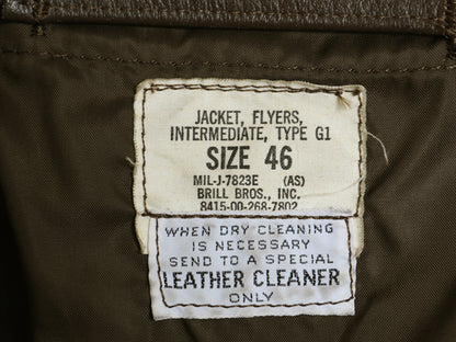  70s ★ 米軍実物 USN G-1 フライト ジャケット 46 メンズ XL 程/ 古着 ヴィンテージ NAVY 軍物 革ジャン ミリタリー ボンバー 本革 レザー