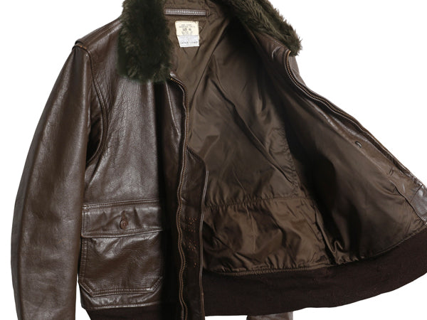  70s ★ 米軍実物 USN G-1 フライト ジャケット 46 メンズ XL 程/ 古着 ヴィンテージ NAVY 軍物 革ジャン ミリタリー ボンバー 本革 レザー