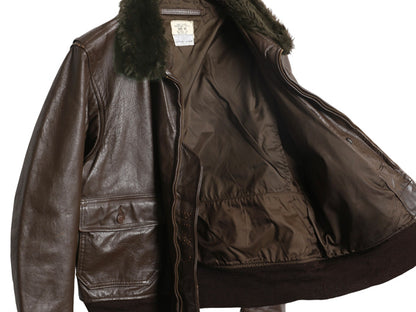  70s ★ 米軍実物 USN G-1 フライト ジャケット 46 メンズ XL 程/ 古着 ヴィンテージ NAVY 軍物 革ジャン ミリタリー ボンバー 本革 レザー