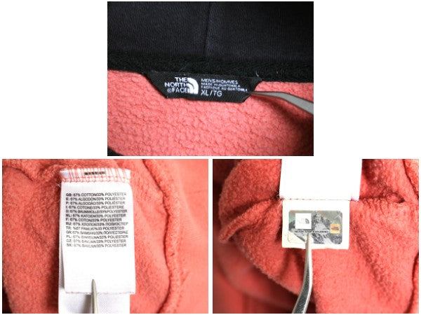 ノースフェイス プリント スウェット フード パーカー メンズ XL アウトドア プルオーバー 裏起毛 トレーナー 薄手 大きいサイズ ツートン