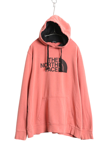 ノースフェイス プリント スウェット フード パーカー メンズ XL アウトドア プルオーバー 裏起毛 トレーナー 薄手 大きいサイズ ツートン