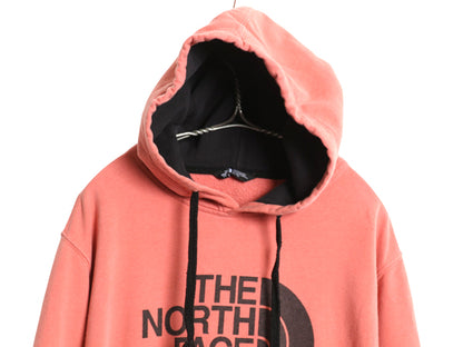 ノースフェイス プリント スウェット フード パーカー メンズ XL アウトドア プルオーバー 裏起毛 トレーナー 薄手 大きいサイズ ツートン