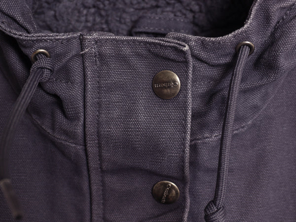 US企画 カーハート ダック パーカー ベスト レディース L / 裏ボア パイル フリース フルジップ フード ワンポイント 前開き 重ね着 廃盤