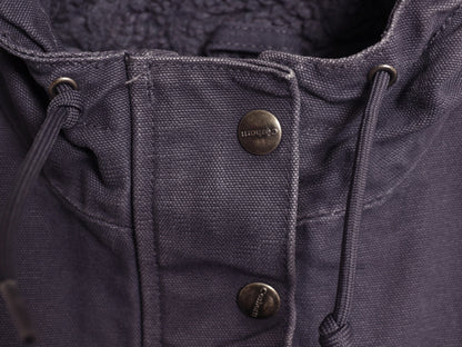 US企画 カーハート ダック パーカー ベスト レディース L / 裏ボア パイル フリース フルジップ フード ワンポイント 前開き 重ね着 廃盤