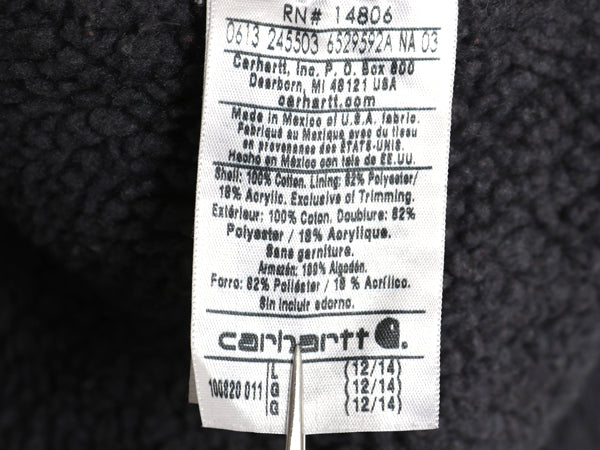 US企画 カーハート ダック パーカー ベスト レディース L / 裏ボア パイル フリース フルジップ フード ワンポイント 前開き 重ね着 廃盤