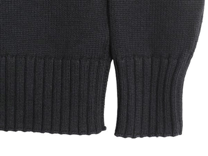 ジェイクルー ハイネック コットン ニット セーター レディース M / 古着 プルオーバー リブ編み ヘビーウェイト 無地 シンプル ブラック