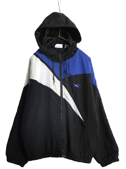 90s リーボック 中綿 ナイロン パーカー ジャケット メンズ M / オールド フルジップ ブルゾン ウィンドブレーカー キルティング ライナー