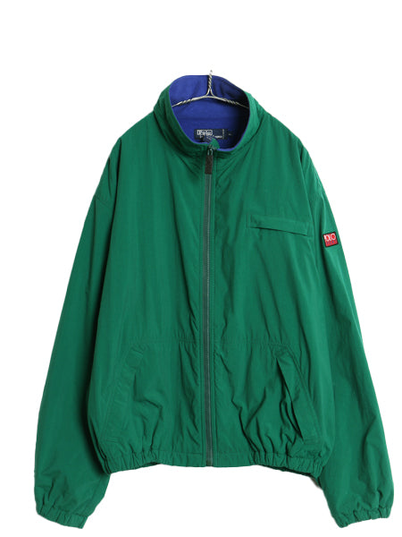 90s 初期 ポロスポーツ ラルフローレン 裏 フリース ナイロン ジャケット メンズ XL / オールド ポロ ジャンパー ブルゾン 大きいサイズ 緑