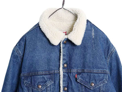 80s 90s USA製 リーバイス 裏 ボア デニム ジャケット メンズ XL 程/ ヴィンテージ ジージャン トラッカー パイル フリース 大きいサイズ