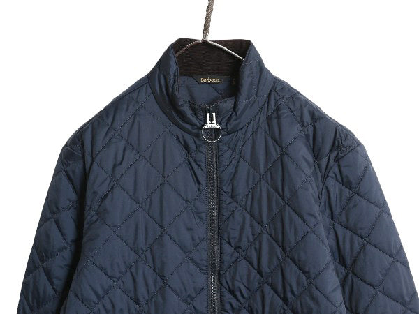 バブアー ケンジントン キルト ジャケット メンズ M 古着 中綿 キルティング ナイロン ハイネック ジャンパー ブルゾン 3ワラント ネイビー