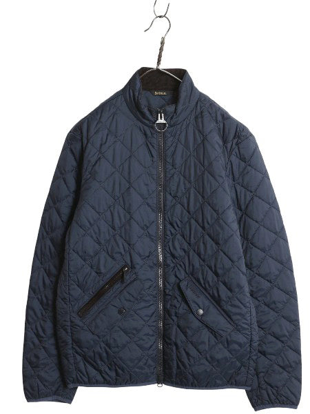 バブアー ケンジントン キルト ジャケット メンズ M 古着 中綿 キルティング ナイロン ハイネック ジャンパー ブルゾン 3ワラント ネイビー
