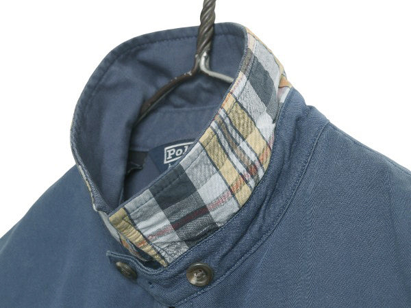 90s ポロ ラルフローレン スイングトップ ジャケット メンズ M / オールド コットン ブルゾン フルジップ ジャンパー ワンポイント ブルー