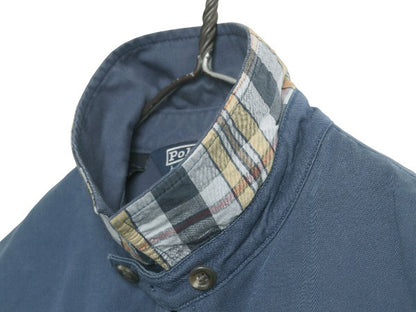 90s ポロ ラルフローレン スイングトップ ジャケット メンズ M / オールド コットン ブルゾン フルジップ ジャンパー ワンポイント ブルー