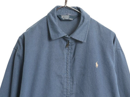 90s ポロ ラルフローレン スイングトップ ジャケット メンズ M / オールド コットン ブルゾン フルジップ ジャンパー ワンポイント ブルー