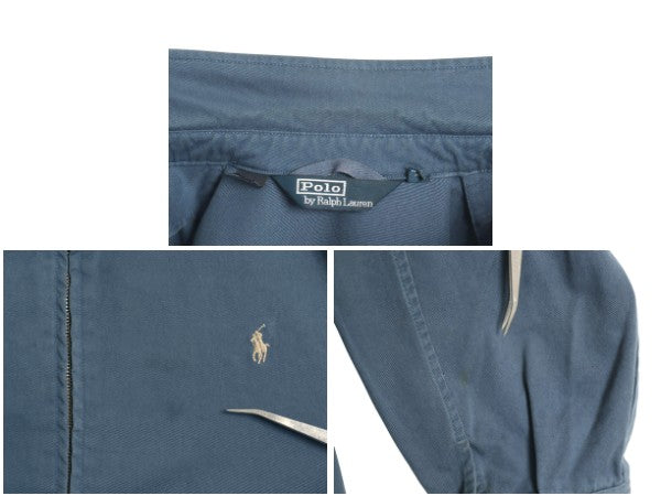 90s ポロ ラルフローレン スイングトップ ジャケット メンズ M / オールド コットン ブルゾン フルジップ ジャンパー ワンポイント ブルー