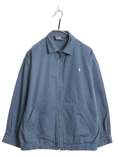 90s ポロ ラルフローレン スイングトップ ジャケット メンズ M / オールド コットン ブルゾン フルジップ ジャンパー ワンポイント ブルー