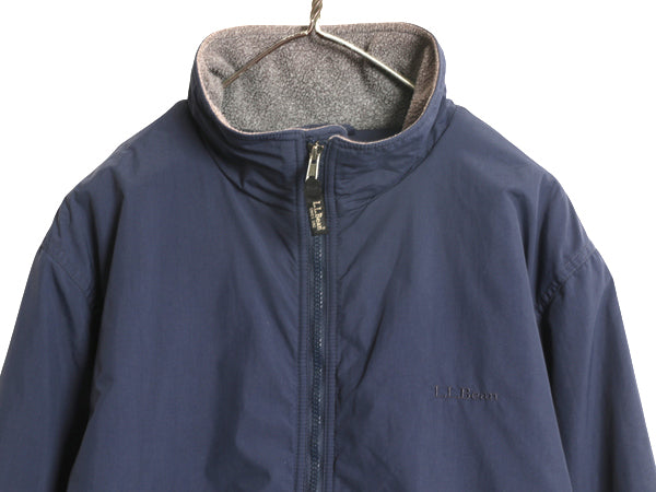 エルエルビーン ウォーム アップ ジャケット メンズ L / 中綿 アウトドア フリース ライナー付き ナイロン ブルゾン フルジップ ハイネック