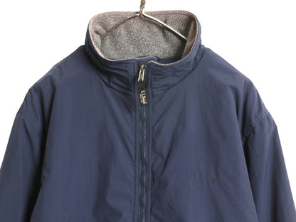 エルエルビーン ウォーム アップ ジャケット メンズ L / 中綿 アウトドア フリース ライナー付き ナイロン ブルゾン フルジップ ハイネック