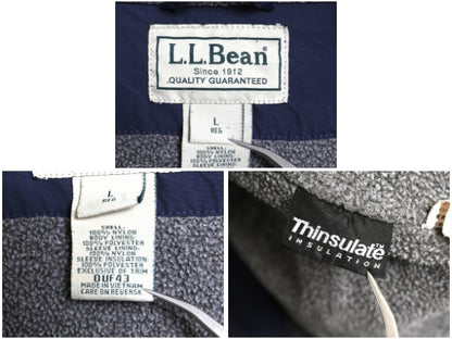 エルエルビーン ウォーム アップ ジャケット メンズ L / 中綿 アウトドア フリース ライナー付き ナイロン ブルゾン フルジップ ハイネック