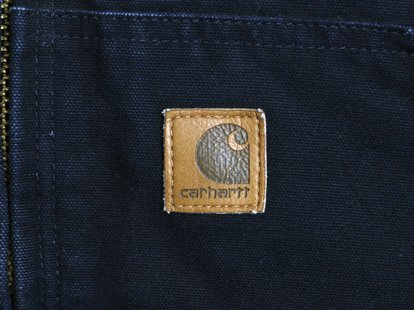 US企画 カーハート アクティブ ジャケット メンズ XL 古着 ワーク ダック パーカー 中綿 キルティング ライナー ブルゾン フルジップ 濃紺