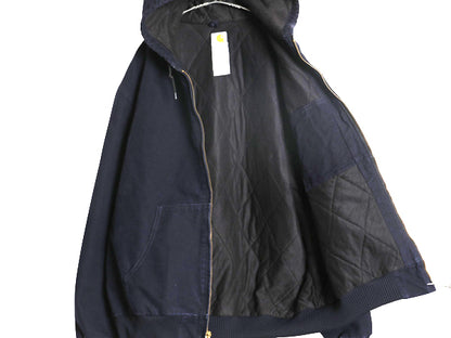 US企画 カーハート アクティブ ジャケット メンズ XL 古着 ワーク ダック パーカー 中綿 キルティング ライナー ブルゾン フルジップ 濃紺