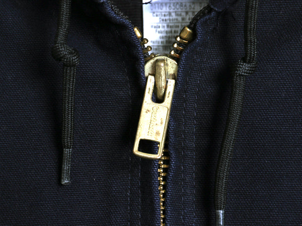 US企画 カーハート アクティブ ジャケット メンズ XL 古着 ワーク ダック パーカー 中綿 キルティング ライナー ブルゾン フルジップ 濃紺