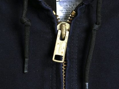 US企画 カーハート アクティブ ジャケット メンズ XL 古着 ワーク ダック パーカー 中綿 キルティング ライナー ブルゾン フルジップ 濃紺