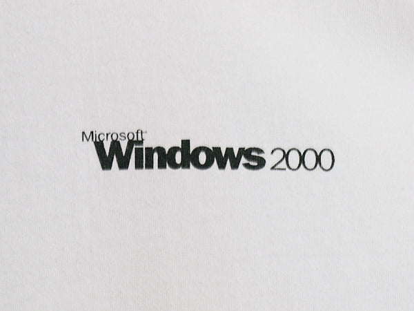 00s ★ マイクロソフト Windows 2000 アート イラスト プリント Tシャツ メンズ XL 古着 オールド 企業物 当時物 コンピューター テック 白