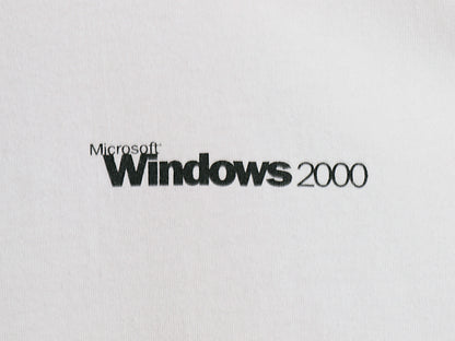 00s ★ マイクロソフト Windows 2000 アート イラスト プリント Tシャツ メンズ XL 古着 オールド 企業物 当時物 コンピューター テック 白