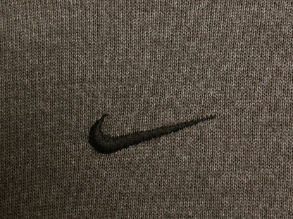 00's USA製 ナイキ センター スモール スウッシュ 刺繍 スウェット フード パーカー メンズ S オールド トレーナー プルオーバー 裏起毛 灰