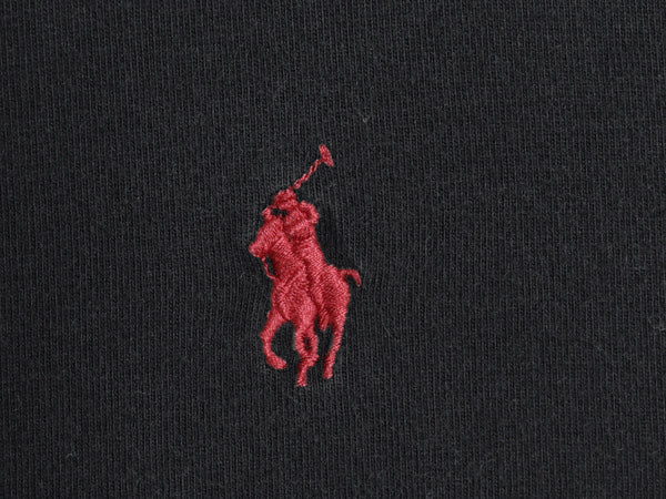 00s ポロ ラルフローレン 長袖 Tシャツ メンズ L 古着 オールド ワンポイント ポニー ロンT コットン カットソー シングルステッチ 無地 黒