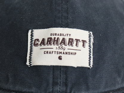 カーハート ロゴ 刺繍 メッシュ ベースボール キャップ フリーサイズ 古着 帽子 ワーク キャンバス ウォッシュ加工 ワンポイント ツートン