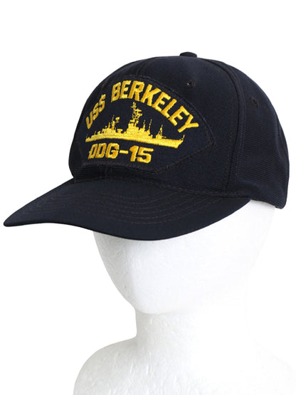 90s USA製 US NAVY ミリタリー ワッペン 刺繍 ベースボール キャップ フリーサイズ 帽子 オールド 軍物 トラッカー ハットミリタリー 濃紺