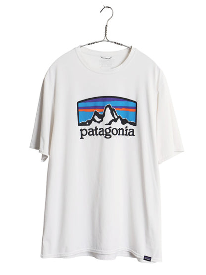 パタゴニア キャプリーン プリント 半袖 Tシャツ メンズ L / 20年製 アウトドア ストレッチ トップス カットソー イラスト アート ホワイト