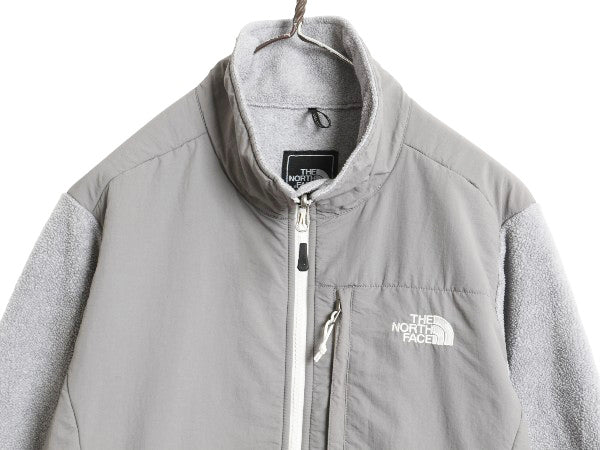 ノースフェイス デナリ ジャケット レディース L / アウトドア フリース ナイロン ブルゾン ジャンパー フルジップ ハイネック ツートン 灰