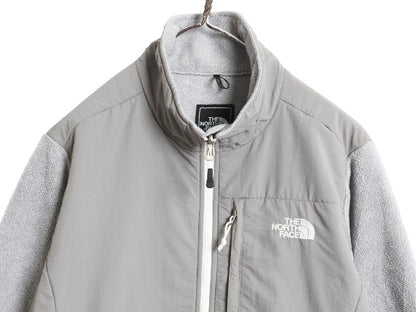 ノースフェイス デナリ ジャケット レディース L / アウトドア フリース ナイロン ブルゾン ジャンパー フルジップ ハイネック ツートン 灰