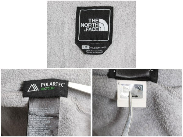 ノースフェイス デナリ ジャケット レディース L / アウトドア フリース ナイロン ブルゾン ジャンパー フルジップ ハイネック ツートン 灰