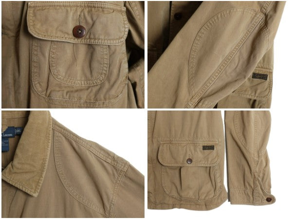 00s ポロ ラルフローレン ハンティング ジャケット メンズ XXL 古着 オールド フィールド コート カバーオール ショート丈 大きいサイズ 茶