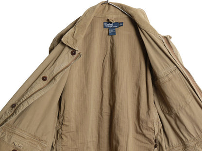 00s ポロ ラルフローレン ハンティング ジャケット メンズ XXL 古着 オールド フィールド コート カバーオール ショート丈 大きいサイズ 茶