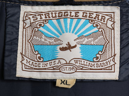 70s 80s USA製 STRUGGLE GEAR ダウン ベスト メンズ XL / ヴィンテージ アウトドア 重ね着 前開き ツートン ヨーク ナイロン 大きいサイズ