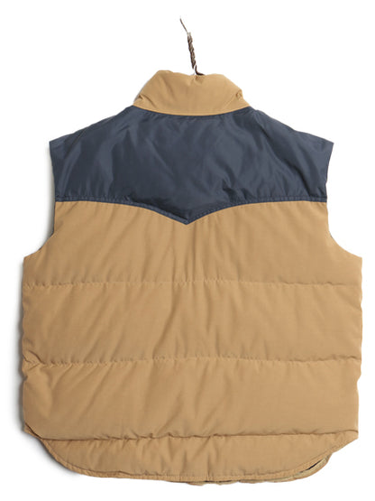 70s 80s USA製 STRUGGLE GEAR ダウン ベスト メンズ XL / ヴィンテージ アウトドア 重ね着 前開き ツートン ヨーク ナイロン 大きいサイズ