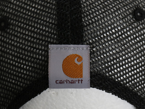 デッドストック カーハート ロゴ 刺繍 メッシュ ベースボール キャップ フリーサイズ 帽子 ワーク キャンバス ウォッシュ加工 ワンポイント