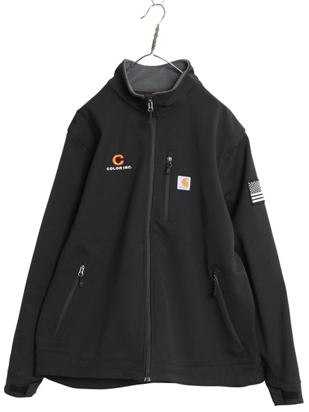 US企画 カーハート ソフトシェル ジャケット メンズ XL / ストレッチ ナイロン フリース ライナー付き ブルゾン 大きいサイズ 撥水加工 黒
