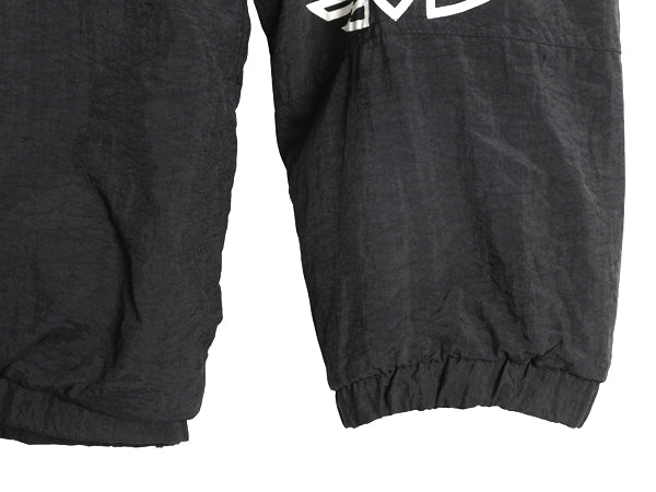 90s アディダス 中綿 ナイロン パーカー ジャケット メンズ XL / オールド ブルゾン フルジップ ハイネック 3ライン 大きいサイズ ブラック