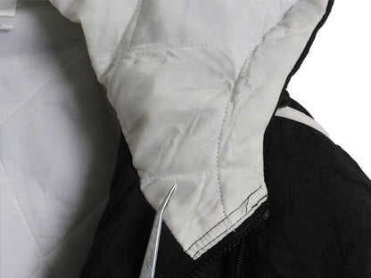 90s アディダス 中綿 ナイロン パーカー ジャケット メンズ XL / オールド ブルゾン フルジップ ハイネック 3ライン 大きいサイズ ブラック