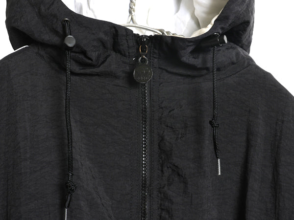 90s アディダス 中綿 ナイロン パーカー ジャケット メンズ XL / オールド ブルゾン フルジップ ハイネック 3ライン 大きいサイズ ブラック